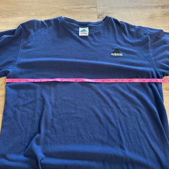 VTG Adidas 90's T Shirt Classic Logo Navy Blue Y2K Large - Picture 7 of 7